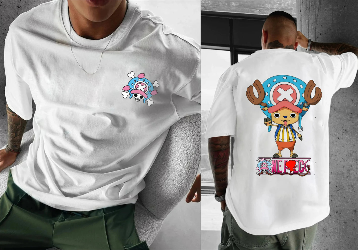 2025 ONE PIECE Anime Peripheral Printing Short Sleeve T-Shirt American Men's and Women's Summer Cotton Loose Sports T-Shirt